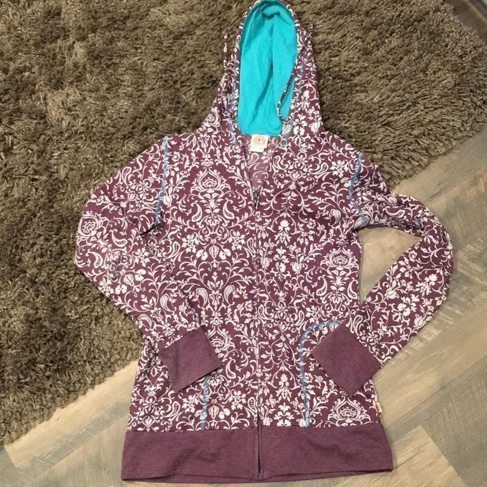 🎉 Curious gypsy Purple burnout zip jacket size M
